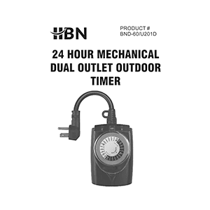 HBN BND-60/U201D Mechanical Timer Instruction Manual