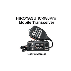 IC-980Pro Hiroyasu Transceiver User Manual