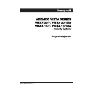 Honeywell ADEMCO VISTA-15PSIA Programming Guide