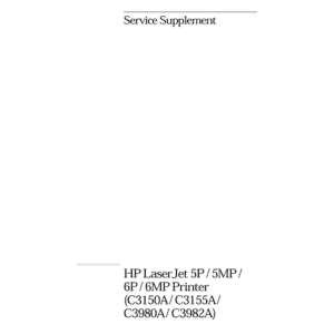 HP LaserJet 6P Printer C3980A Service Manual