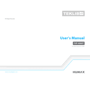 FVP-4000T 1TB HUMAX Freeview Play TV recorder with 3 HD tuners User's Manual