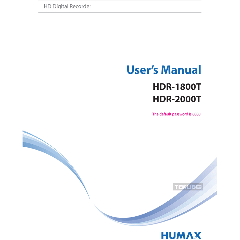 Humax HDR-1800T Freeview HD Digital Recorder User's Manual