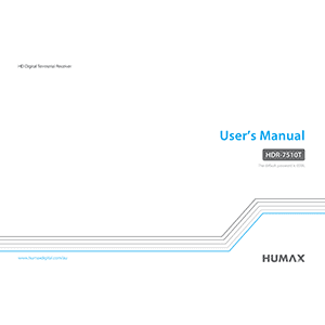 Humax HDR-7510T Twin Tuner Terrestrial HD Recorder User's Manual