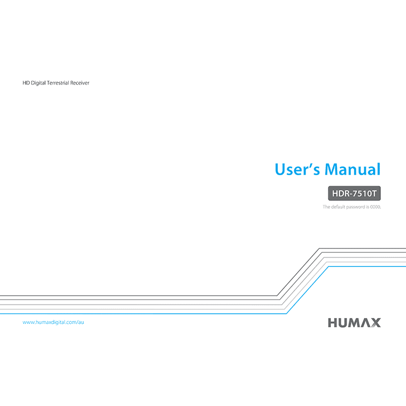 Humax HDR-7510T Twin Tuner Terrestrial HD Recorder User's Manual