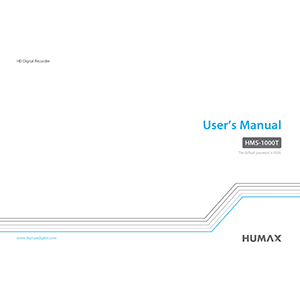 Humax HMS-1000T 4tune HD Digital Recorder User's Manual