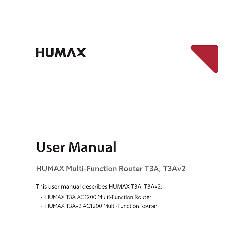 Humax Quantum T3A AC1200 Multi-Function Router User Manual