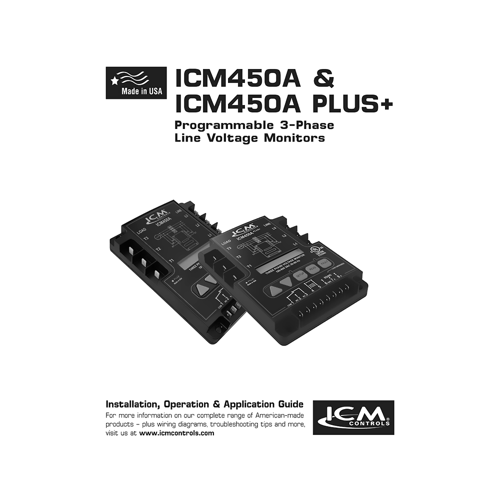 ICM450A PLUS+ Programmable 3-Phase Line Voltage Monitor Manual