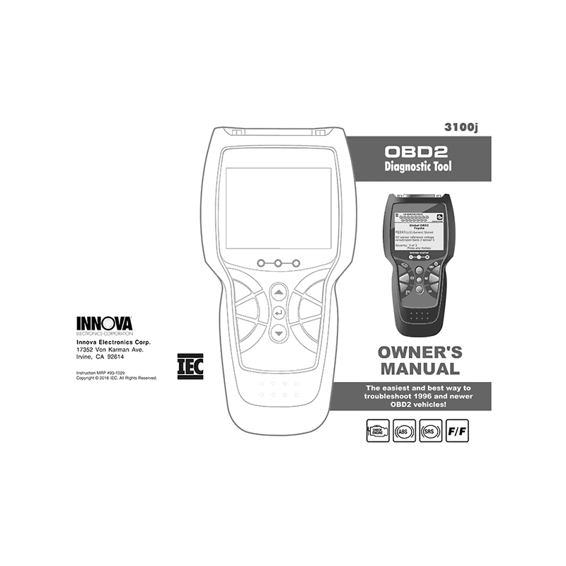Innova 3100j OBD2 Diagnostic Tool Owner's Manual
