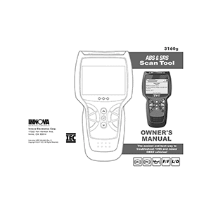 Innova 3160g ABS & SRS Scan Tool Owner's Manual