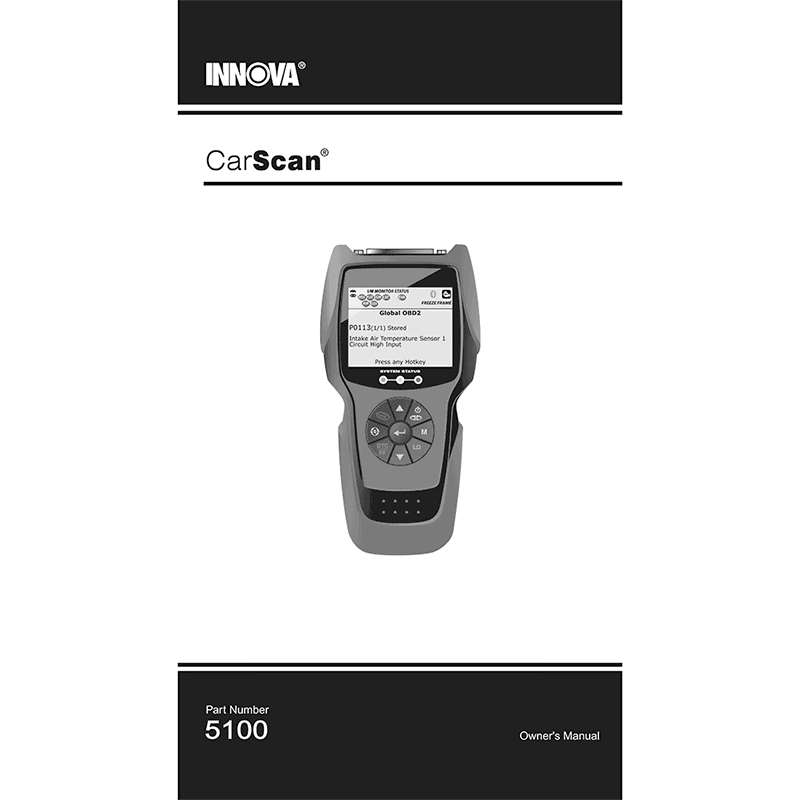 Innova Pro 5100 CarScan ABS/SRS Tool Owner's Manual