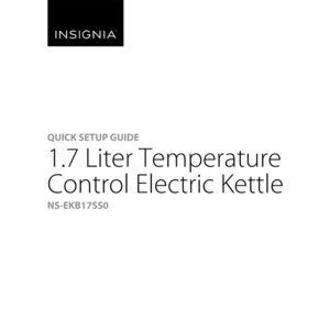 Insignia 1.7L Temperature Control Electric Kettle NS-EKB17SS0 Quick Setup Guide
