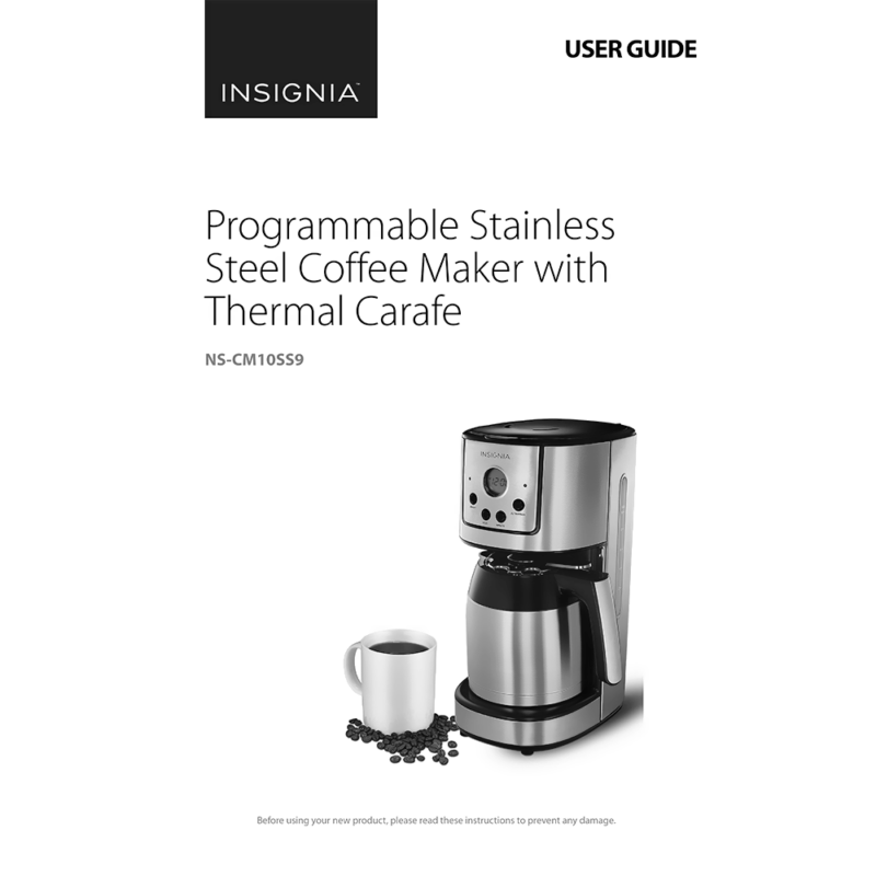 Insignia 10-cup Programmable Coffeemaker NS-CM10SS9 User Guide