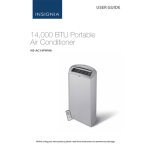 Insignia 500 sq.ft 14000 BTU Portable Air Conditioner NS-AC14PWH8 User Guide