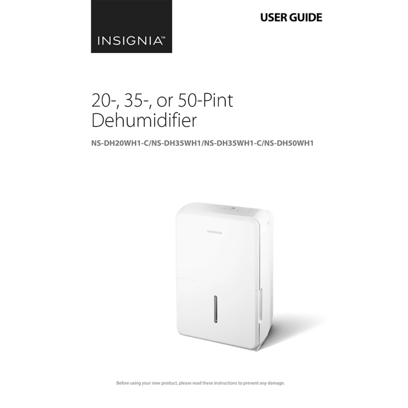 Insignia 20-pint Dehumidifier NS-DH20WH1-C User Guide