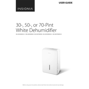 Insignia 30-pint Portable Dehumidifier NS-DH30WH9-C User Guide