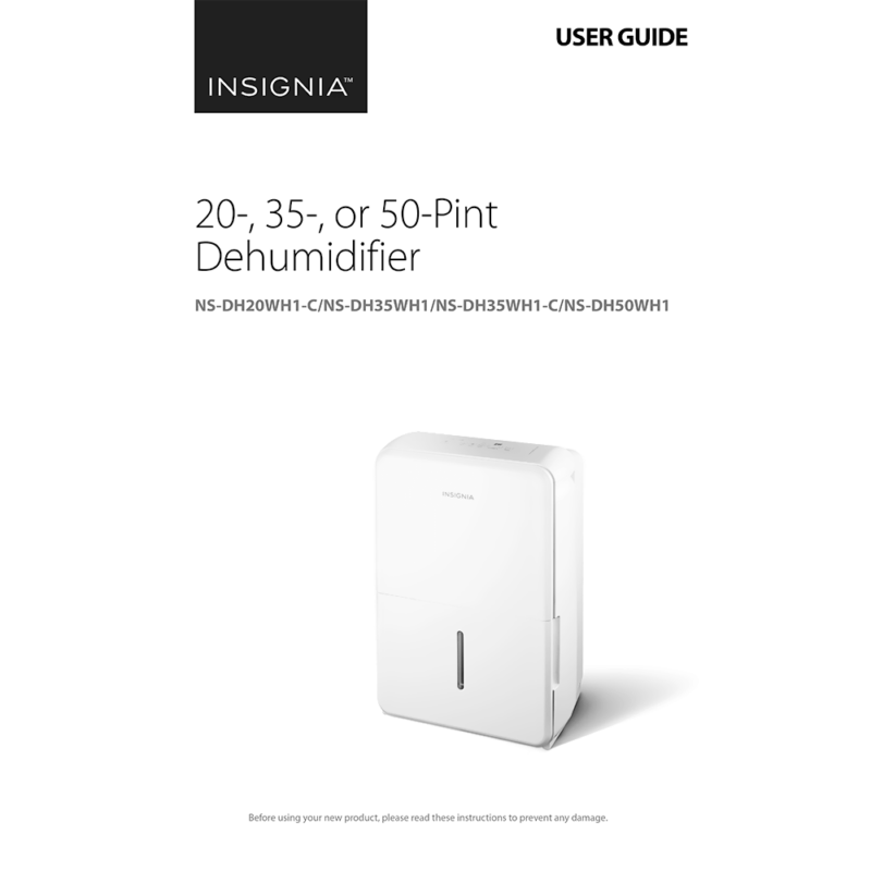 Insignia 35-pint Dehumidifier NS-DH35WH1-C User Guide