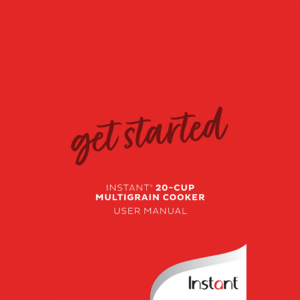 Instant 20-cup Multigrain Cooker User Manual