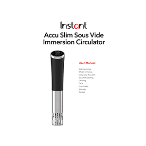 Instant Accu Slim Sous Vide Immersion Circulator V2 User Manual