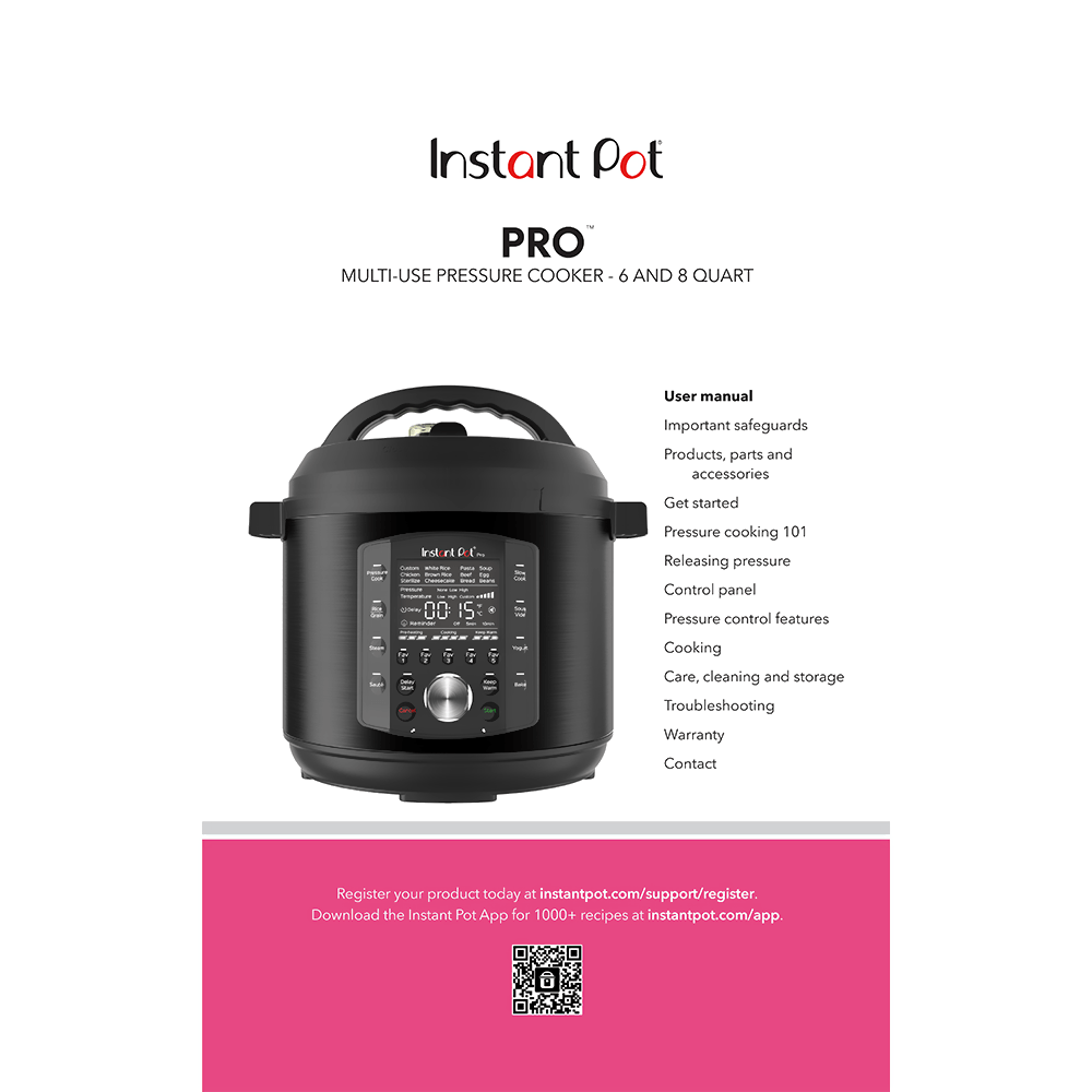 Instant Pot Pro Multi-Use Pressure Cooker, 8-Qt.