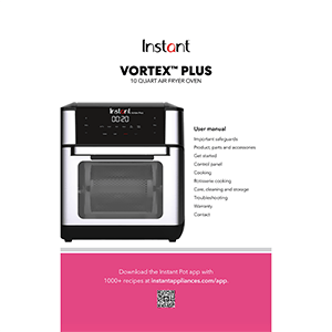 Instant Vortex Plus 10-quart Air Fryer Oven User Manual