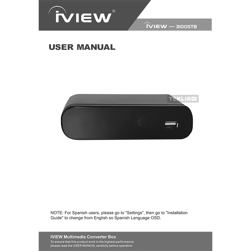 iView 3100STB ATSC Digital Converter Box User Manual