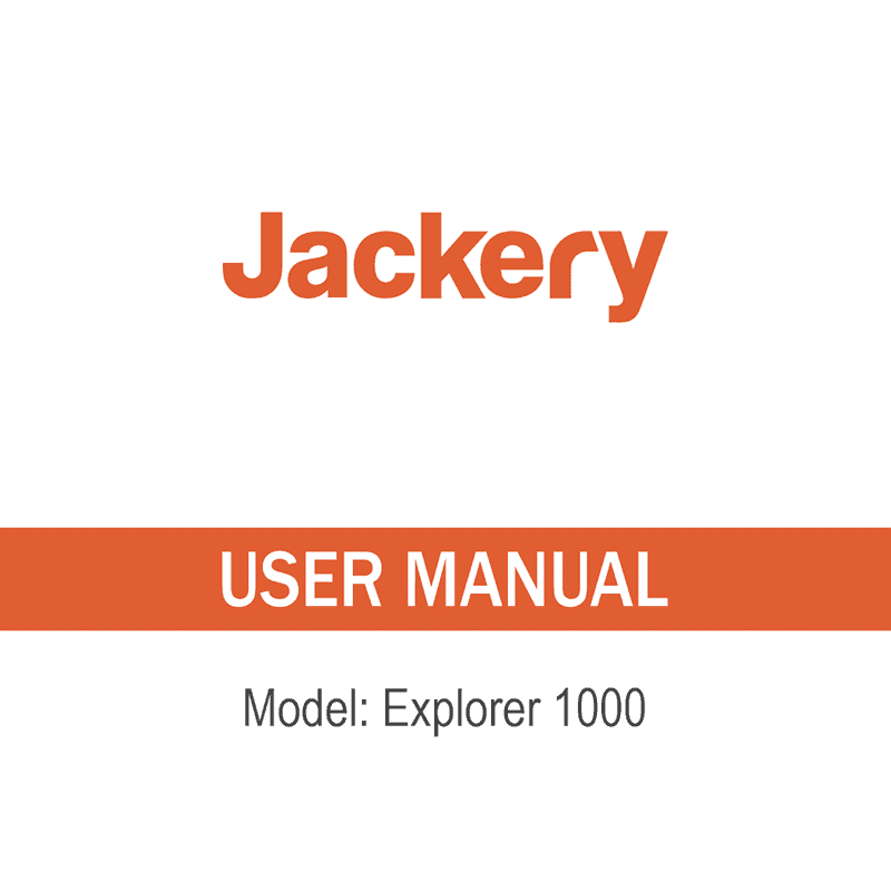 Jackery Explorer 1000 Portable Power Station User Manual