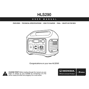 Jackery Honda HLS290 Portable Power Station User Manual