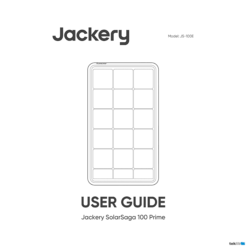 Jackery SolarSaga 100 Prime Solar Panel User Guide