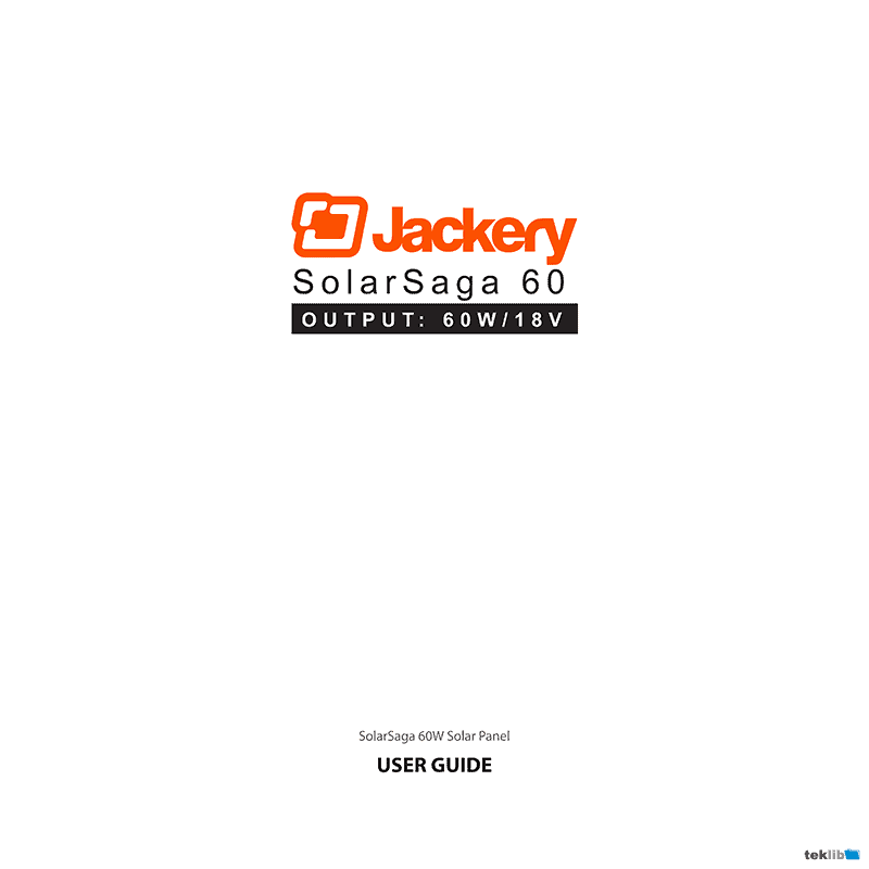 Jackery SolarSaga 60 Solar Panel User Guide