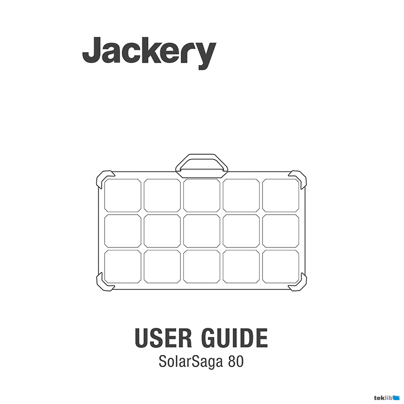 Jackery SolarSaga 80 Solar Panel User Guide
