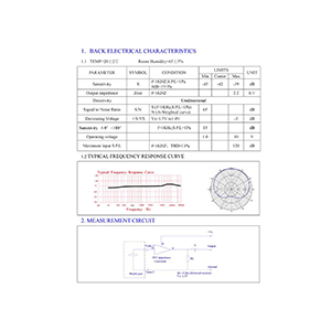 JLI-2555BXZ3-GP Microphone Capsule Data Sheet