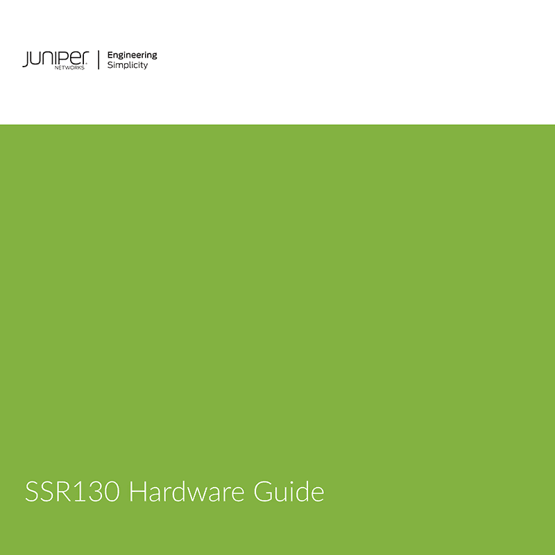 Juniper SSR130 Session Smart Router Hardware Guide