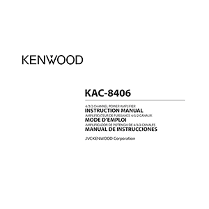 Kenwood KAC-8406 amplifier Instruction Manual