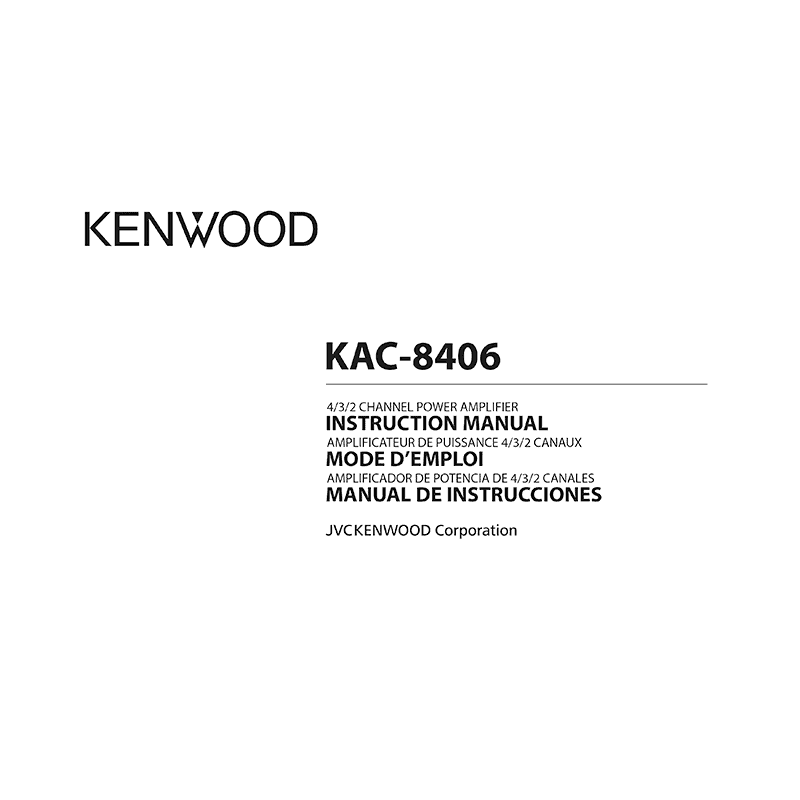 Kenwood KAC-8406 amplifier Instruction Manual