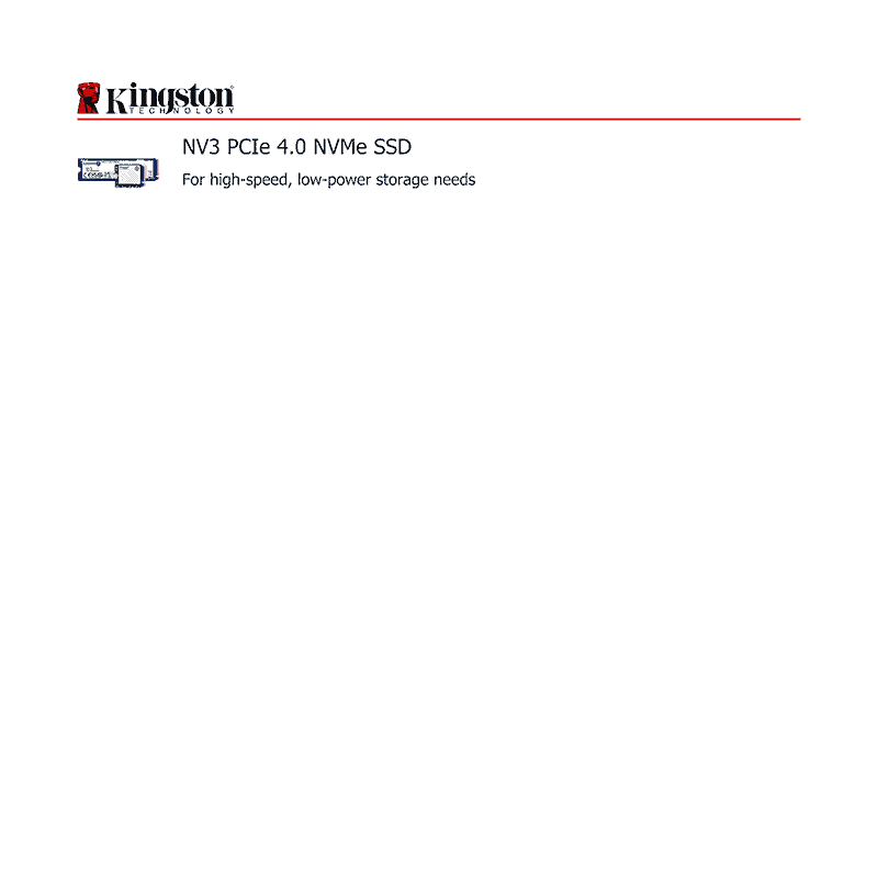 Kingston SNV3SM3/500G NV3 PCIe 4.0 NVMe SSD Data Sheet