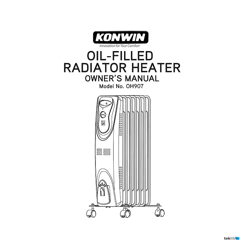 Konwin OH907 Oil-Filled Radiator Heater Owner's Manual