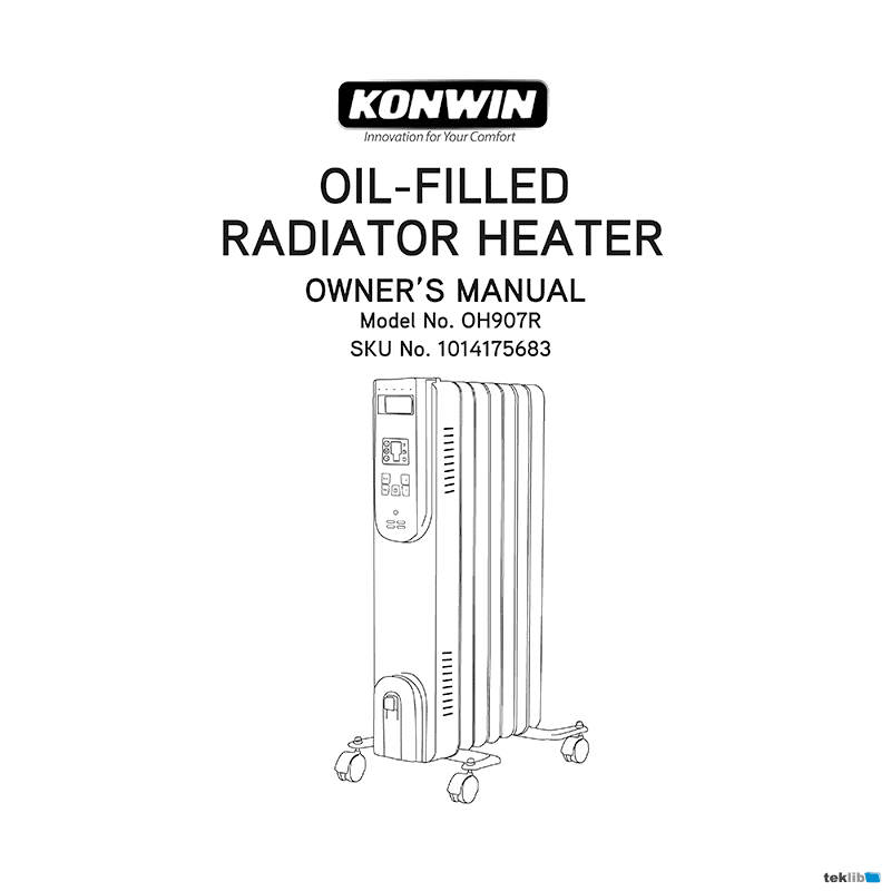 Konwin OH907R Oil-Filled Radiator Heater Owner's Manual