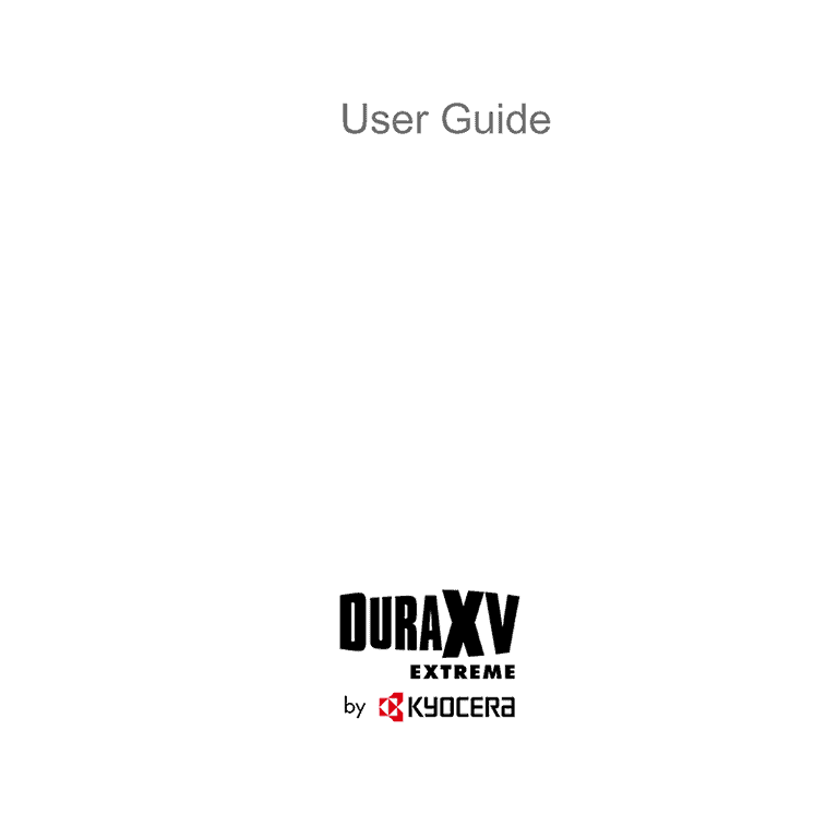Kyocera DuraXV EXTREME E4810 Verizon flip phone user Manual