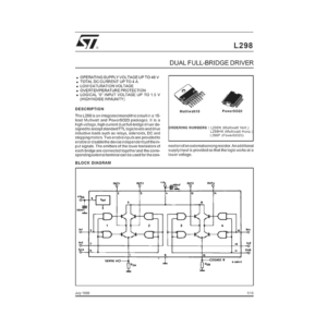 L298HN ST Dual Full-Bridge Driver Data Sheet