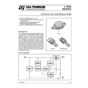 L7805 ST 5V Positive Voltage Regulator Data Sheet