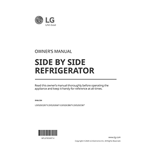 LG 26 cu. ft. Door-in-Door Refrigerator LSXS26366D Owner's Manual