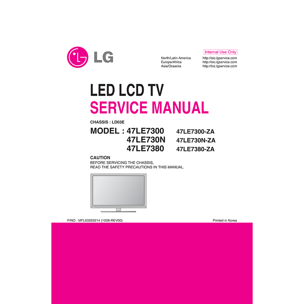 LG 47LE7300 LED LCD TV Service Manual