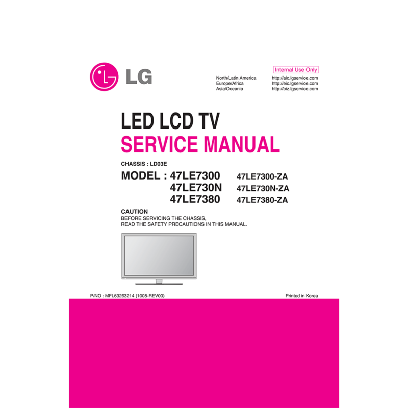 LG 47LE7380 LED LCD TV Service Manual