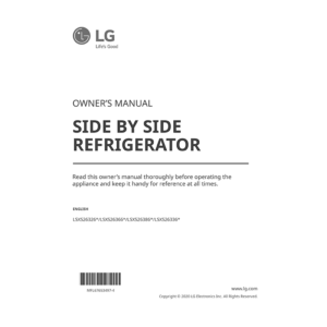 LG LSXS26366D Door-in-Door Refrigerator Owner's Manual