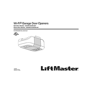 LiftMaster 8355W Premium Series Wi-Fi Garage Door Opener Owner's Manual and User's Guide (Manufactured Prior to 2022)