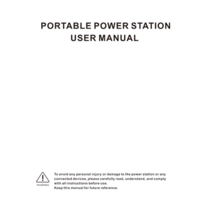 Litionite A250 Portable Power Station 250W/256Wh User Manual