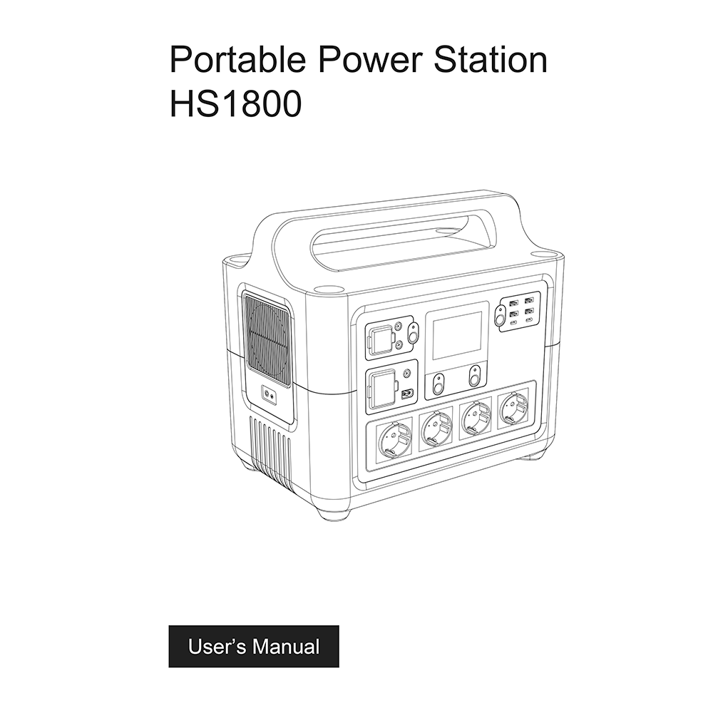 Litionite HS1800 Falcon Portable Power Station 1500W/1484Wh User's Manual