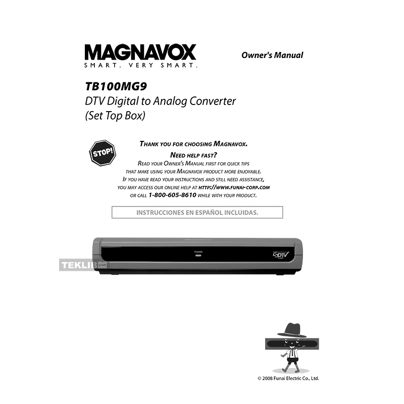 Magnavox TB100MG9 ATSC Digital Converter Box Owner's Manual