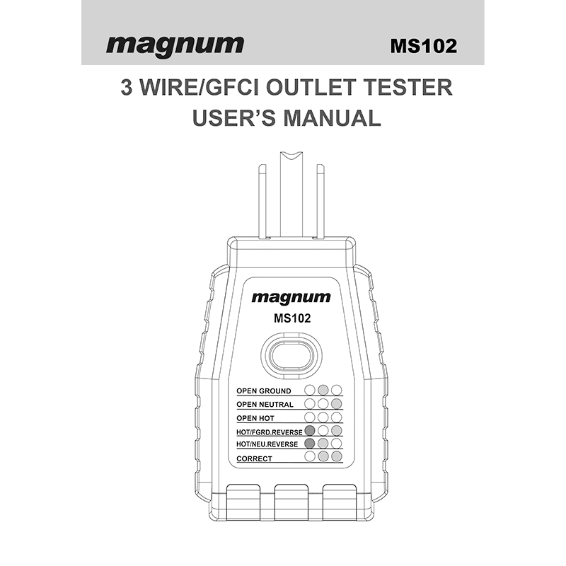 Magnum MS102 Outlet Tester User's Manual