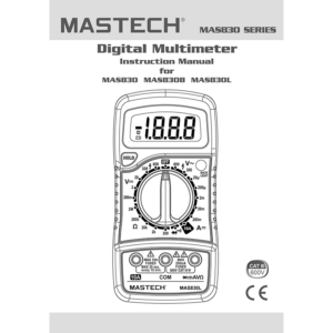 Mastech MAS830 Digital Multimeter Instruction Manual